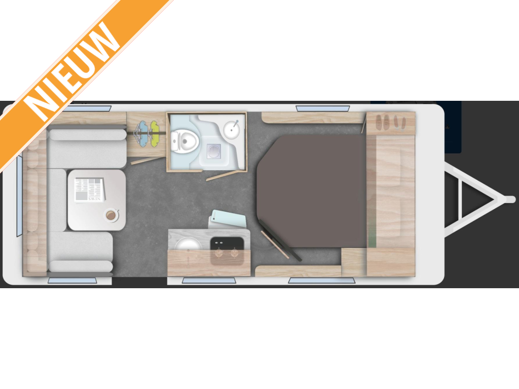 Caravelair Sport-Line 480 MODEL 2026,VRIJSTAAND BED
