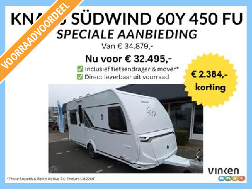 Knaus Sudwind 60 Years 450 FU INCL MOVER EN FIETSDRAGER