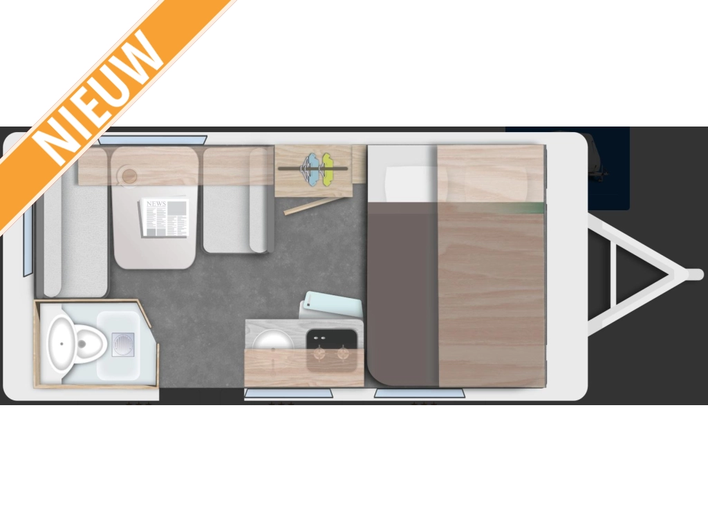 Caravelair Alba 390 MODEL 2026, VAST BED