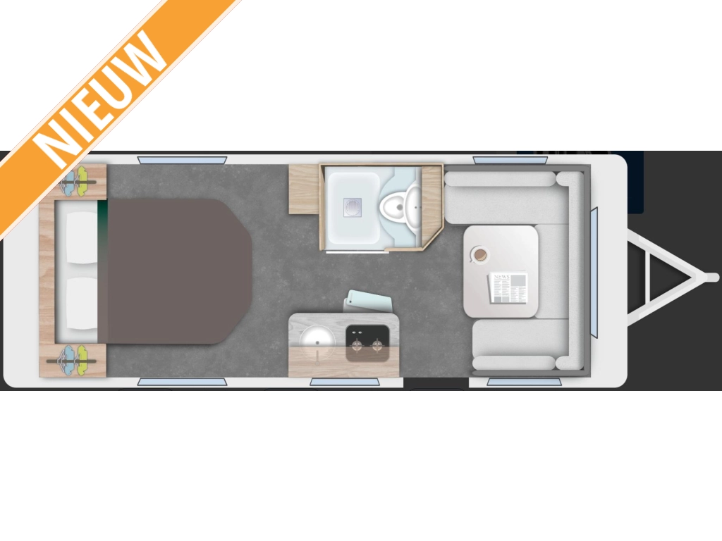 Caravelair Exclusive Line 540 MODEL 2026,VRIJSTAAND BED