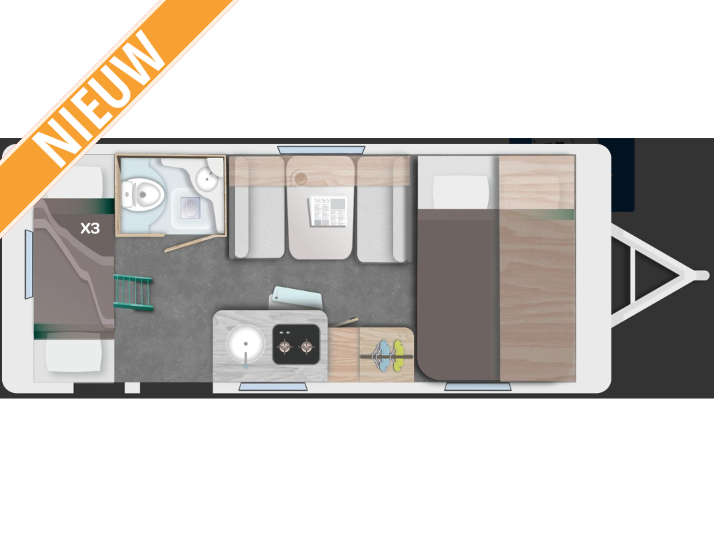 Caravelair Alba Family 487 MODEL 2026, STAPELBED