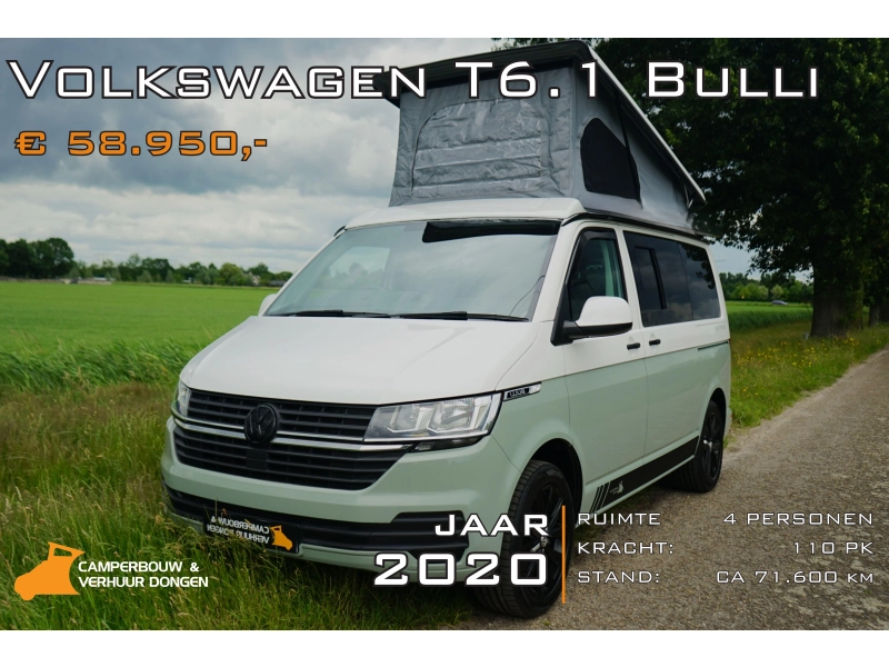 Volkswagen Transporter T6  Bulli 4 persoons camper